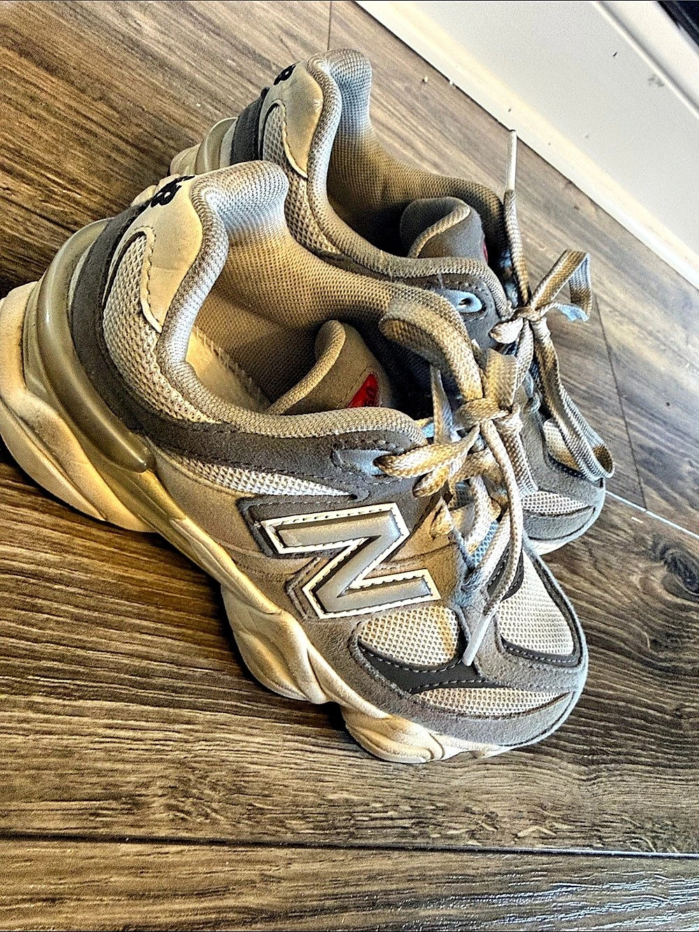New Balance 9060 Moonrock Linen Gray Athletic Sneakers